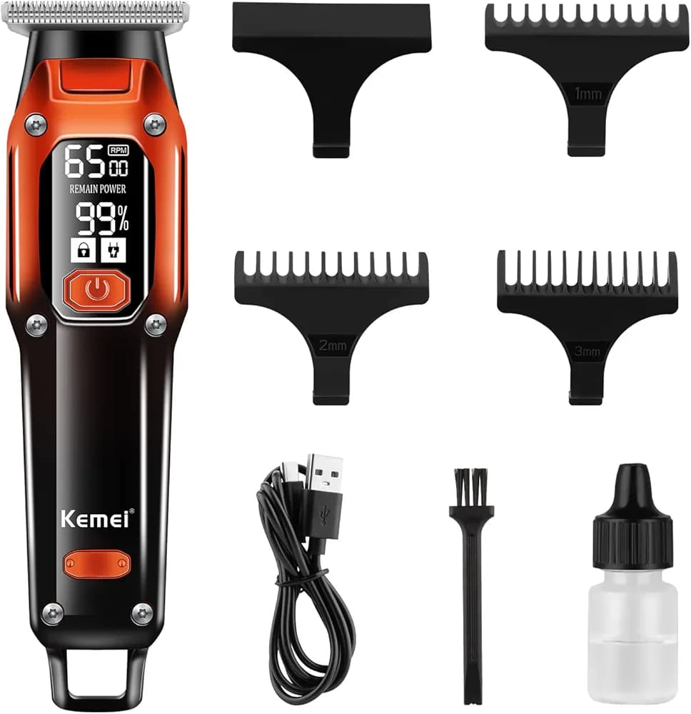 KEMEI Black Hair Clippers for Men,