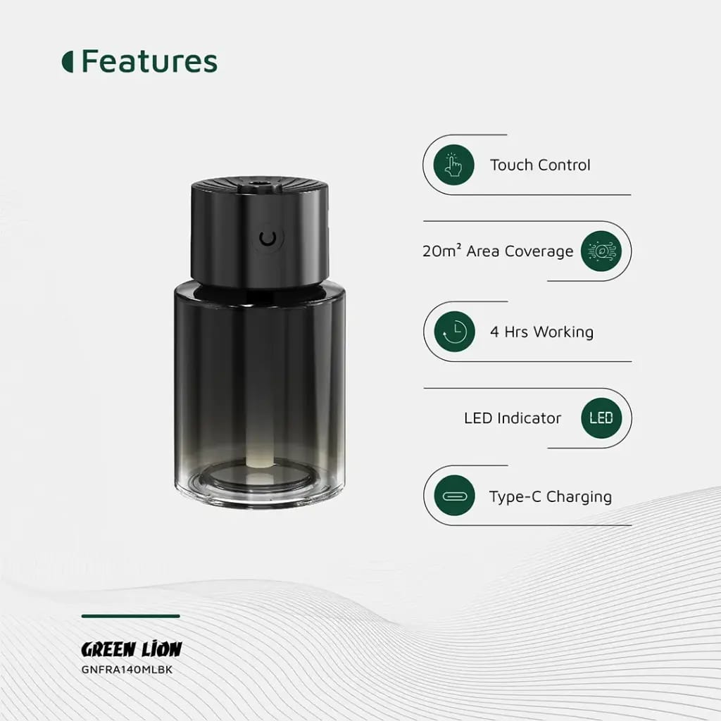 Green Lion Fragrance Diffuser 140mL - Black